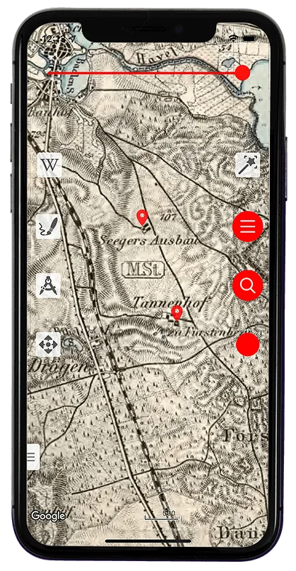 Скриншот настройки прозрачности исторической карты в Vetus Maps